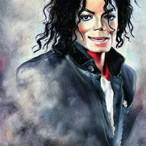 Prompt: a portrait of Michael Jackson in a scenic environment by Jones Android, hyperdetailed