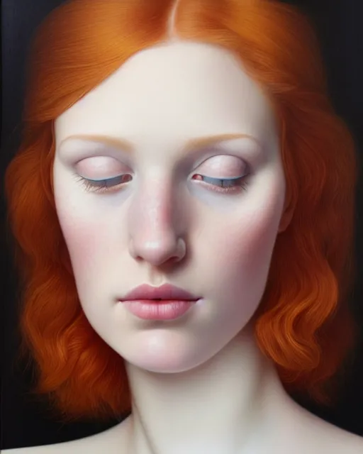 Image similar to portrait of an ethereal ginger beauty, by mary jane ansell