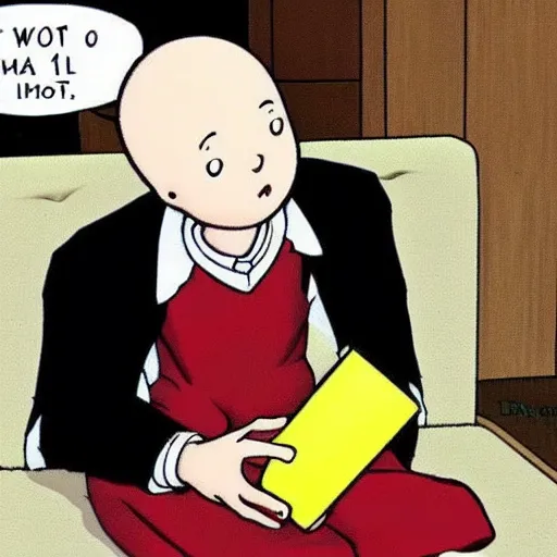 Prompt: Caillou gets the Death Note