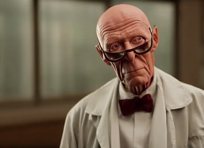 Image similar to film still of real life professor farnsworth in the scifi movie, 4 k