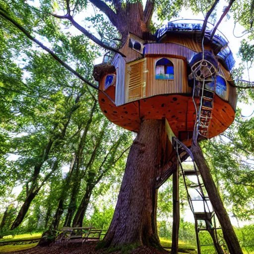 Image similar to treehouse space art