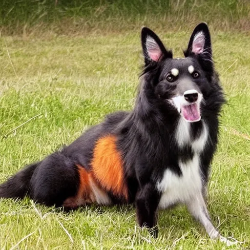 Image similar to cross between a border collie and a fox