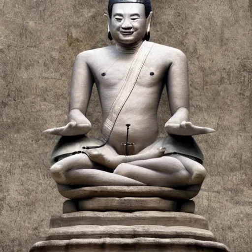 Image similar to sculpture of king ramkhamhaeng, king of sukothai, made by michelangelo, art station, concept art