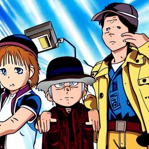 Image similar to a scene from back to the future 2, anime