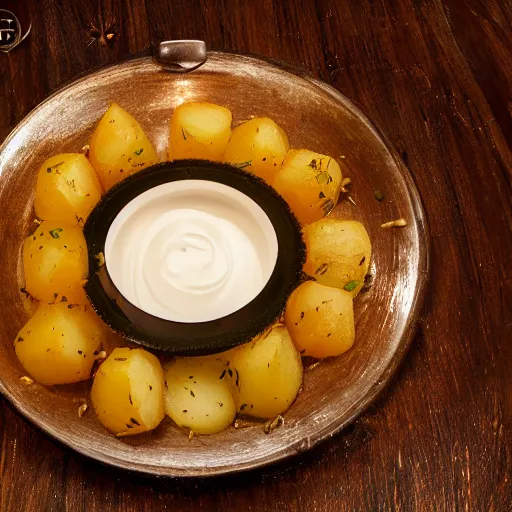 Image similar to Alinea dish - Potato with Ketchup, food photography, award winning, Grant Achtz