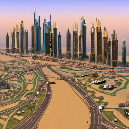 Prompt: gta : dubai, by sebastian bacala