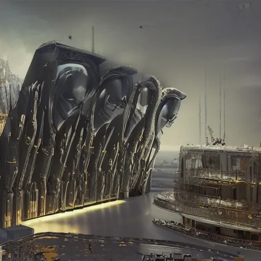 Image similar to sci-fi motherboard structure on the coronation of napoleon painting and digital billboard in the middle, unreal engine 5, keyshot, octane, artstation trending, ultra high detail, ultra realistic, cinematic, 8k, 16k, in style of zaha hadid, in style of nanospace Michael Menzelincev, in style of Lee SOUDER, colors in style of the Blade Runner 2049, in plastic, dark, tilt shift,