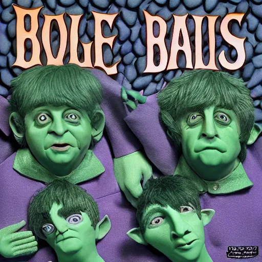 Image similar to boglins on the beatles album cover, 8 k resolution hyperdetailed photorealism