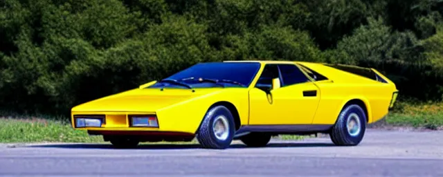 Image similar to a single 1 9 7 6 lotus esprit and 1 9 6 9 dodge charger hybrid, dslr