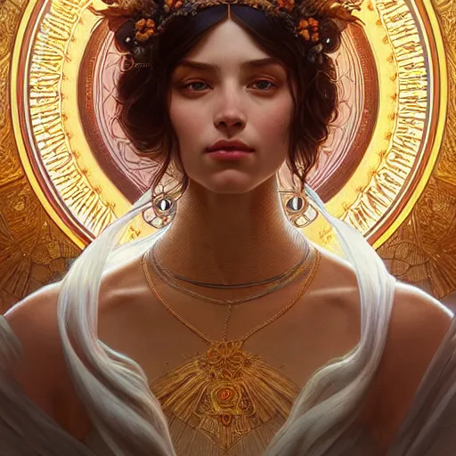 Image similar to perfectly-centered-Portrait of a Goddess, intricate, highly detailed, digital painting, artstation, concept art, smooth, sharp focus, illustration, Unreal Engine 5, 8K, art by artgerm and greg rutkowski and alphonse mucha