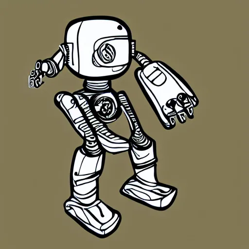 Image similar to robot. digital pen illustration.