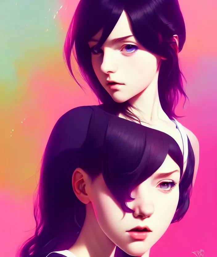 Image similar to a beautiful young british alternative music singer. optical illusion art by ilya kuvshinov lois van baarle ross tran range murata artgerm katsuhiro otomo norman rockwell. highly detailed intricately sharp focus mystically trending deviantart, pinterest, vogue italia, unreal engine 5, 4 k uhd image