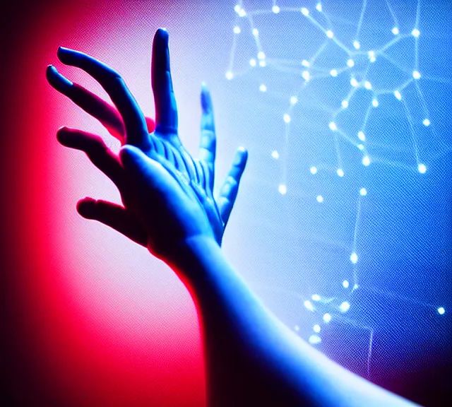 Prompt: render of a hand reaching of out a monitor, intricate, elegant, blue and white and red mist, highly detailed, dramatic lighting, sharp focus, octane render, trending on artstation, artstationhd, artstationhq, unreal engine, 4 k, 8 k