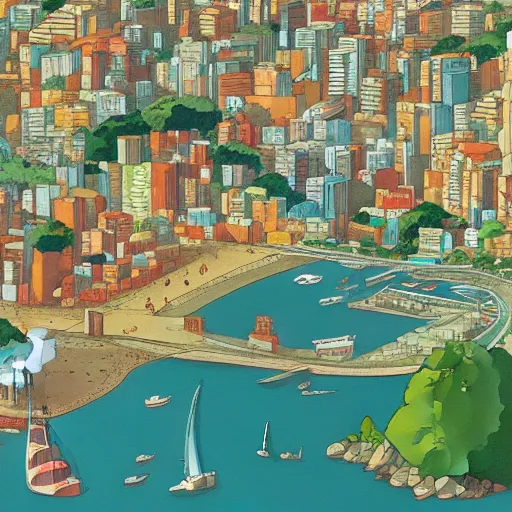 Image similar to Rio de janeiro by studio ghibli