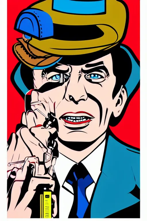 Image similar to inspector gadget, 7 6 retro futurist illustration art by butcher billy, sticker, colorful, illustration, highly detailed, simple, smooth and clean vector curves, no jagged lines, vector art, smooth andy warhol style