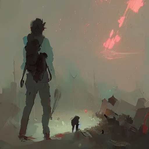 Image similar to calamity, by ismail inceoglu