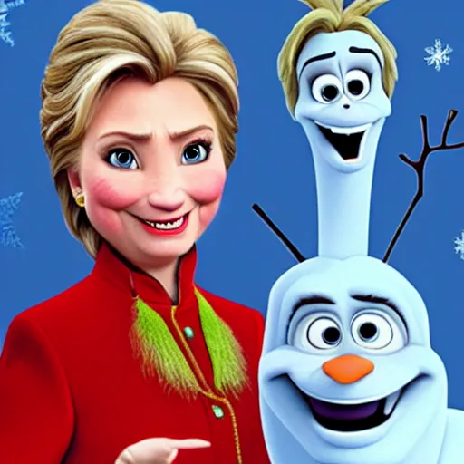 Prompt: hillary clinton as a character in frozen, disney,