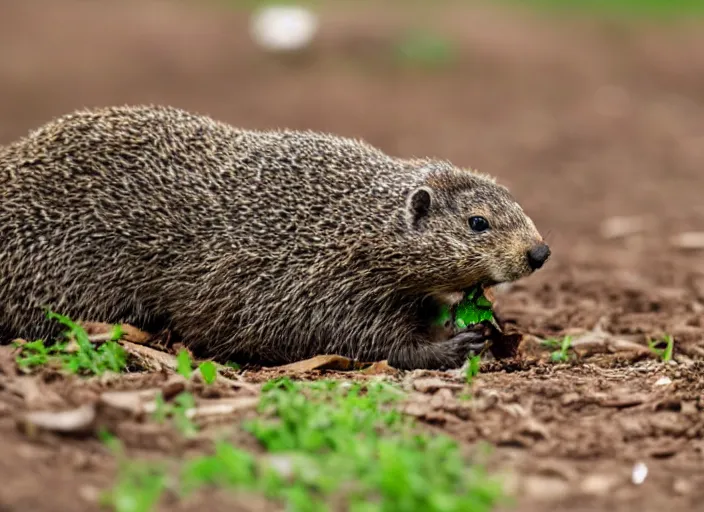 Image similar to groundhog eating a worm