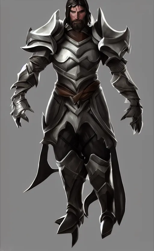 Image similar to Christian Bale as a character in the game League of Legends, with a background based on the game League of Legends, detailed face, old 3d graphics