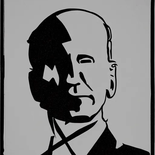 Prompt: bauhaus depiction of joe biden