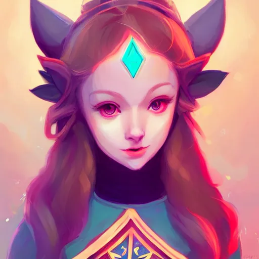 Image similar to a portrait of zelda, cute, beautiful, art by lois van baarle and loish and ross tran and rossdraws and sam yang and samdoesarts and artgerm and saruei and disney and wlop, digital art, highly detailed, intricate, sharp focus, trending on artstation hq, deviantart, unreal engine 5, 4 k uhd image