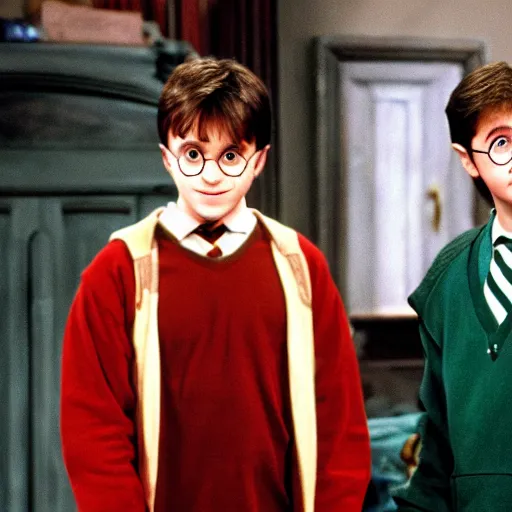 Image similar to film still of Harry Potter in Fresh Prince of Bell Air