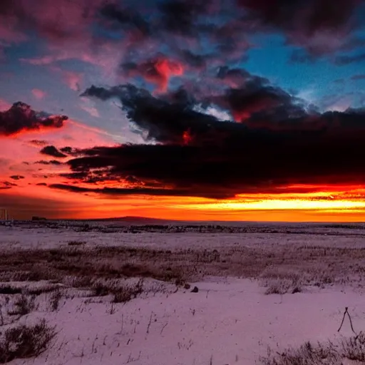 Image similar to a black portal in the sky, landscape, dramatic lighting