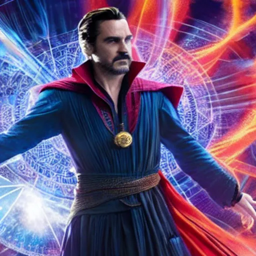 Image similar to A still of Joaquin Phoenix as Dr. Strange. Extremely detailed. Beautiful. 4K. Award winning.