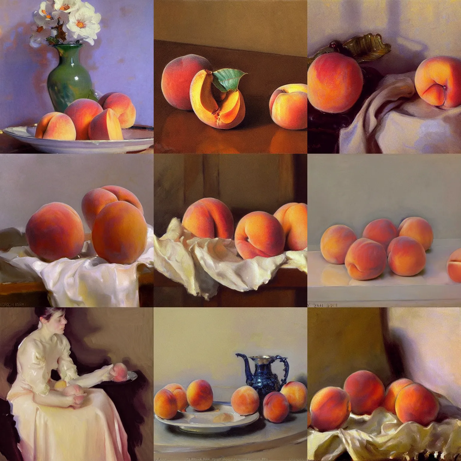 Prompt: a still life of a peach, painting by loish, john singer sargent, donato giancola