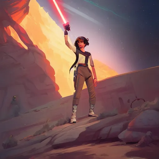 Image similar to hero world star wars 1 9 7 7, behance hd by jesper ejsing, by rhads, makoto shinkai and lois van baarle, ilya kuvshinov, rossdraws global illumination