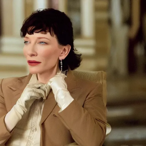 Prompt: cate blanchett as tony Montana