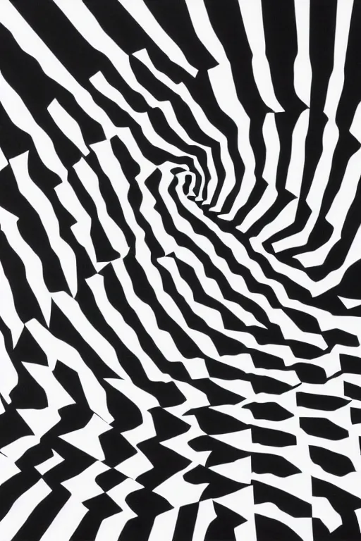 Image similar to godzilla by bridget riley, op art,