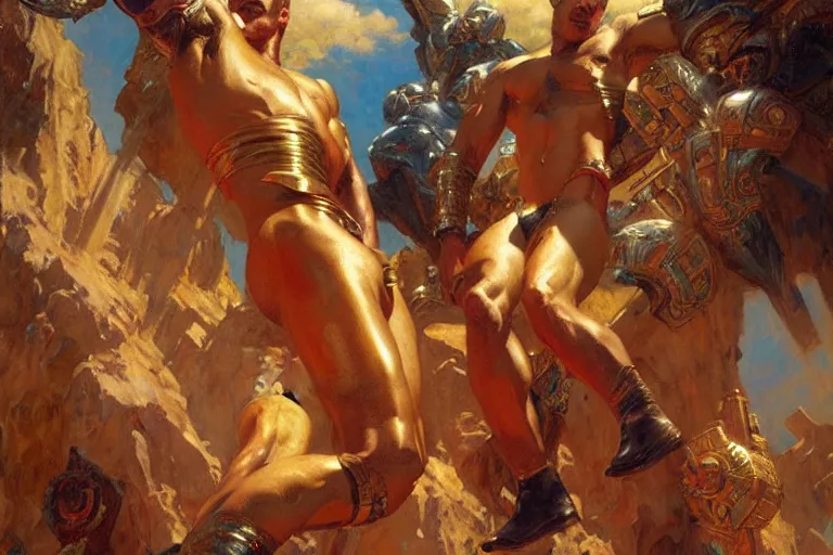 Image similar to eternals, painting by gaston bussiere, craig mullins, j. c. leyendecker, tom of finland