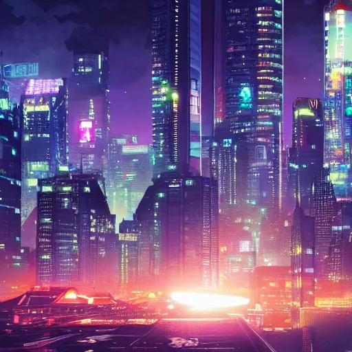 a cyberpunk image of the city of Montreal by Masamune | Stable