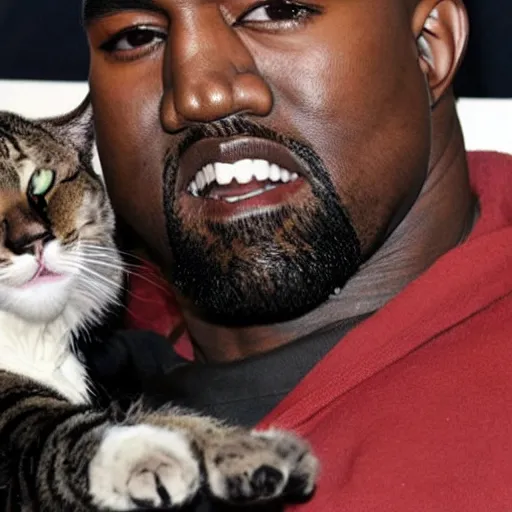 Prompt: kanye west with a cat