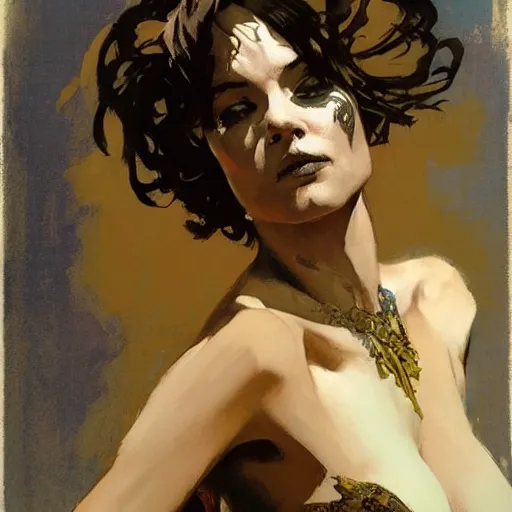 Prompt: punk, intricate, elegant, highly detailed, greg manchess, mucha, liepke, ruan jia, jeffrey catherine jones, ridley scott