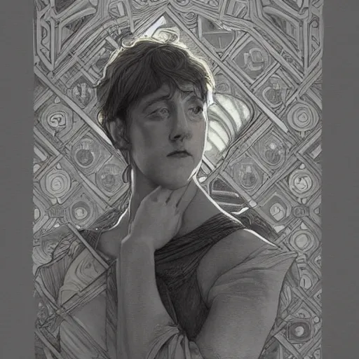 Image similar to amazing lifelike award winning pencil illustration of Nicholas lyndhurst trending on art station artgerm Greg rutkowski alphonse mucha cinematic