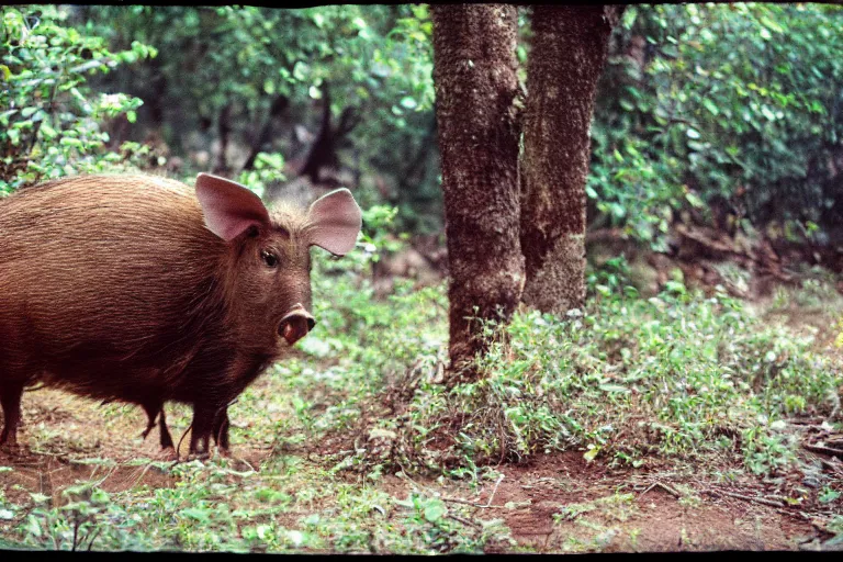 Image similar to a photo of a hitmonlee boar in its natural habitat, kodak ektachrome e 1 0 0 photography