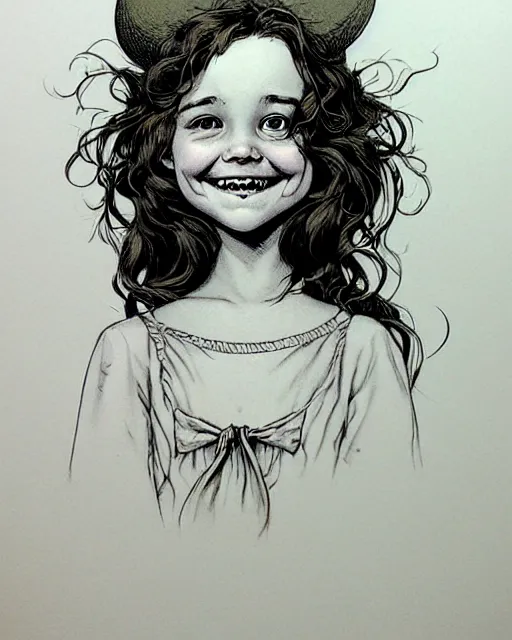 Image similar to cute smiling girl portrait by by Aaron Horkey, Abigail Larson, Adam Paquette, Adam Varga, Adolph Menzel