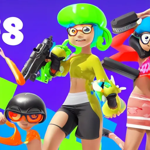 Image similar to splatoon but all the characters are hefty