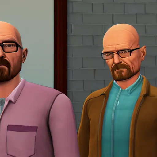 Prompt: walter white in the sims 4
