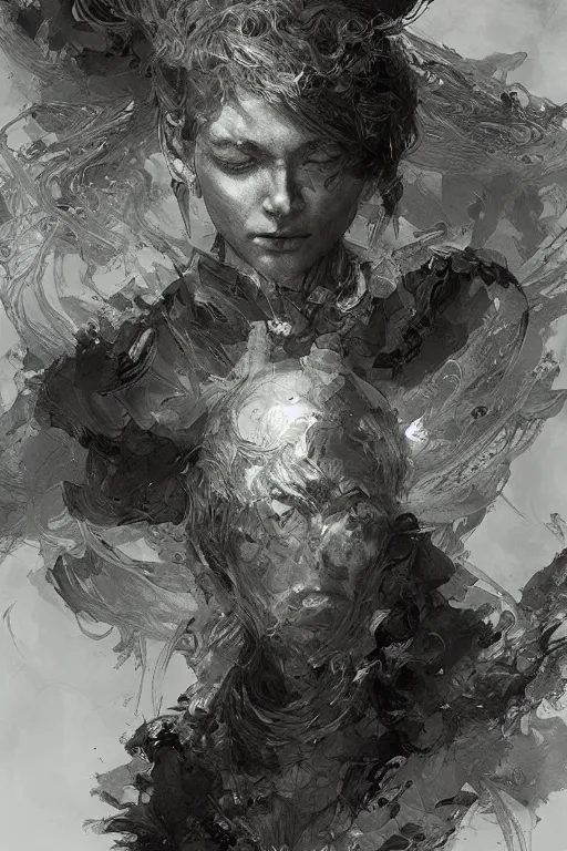 Image similar to portrait of a cosmos in human form, pen and ink, intricate line drawings, by craig mullins, ruan jia, kentaro miura, greg rutkowski