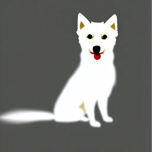 Image similar to japanese spitz, in a strict suit, avatar image, digital art, minimalism