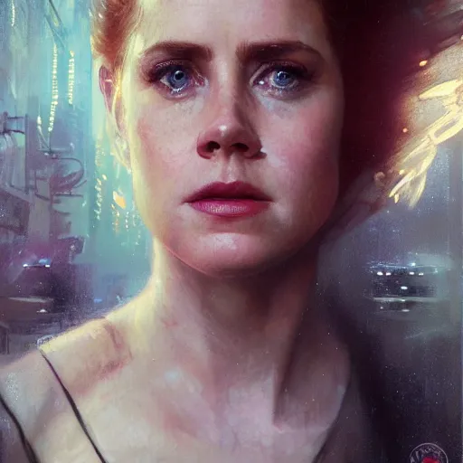 Prompt: amy adams, hyperrealistic portrait, bladerunner street, art of elysium by jeremy mann and alphonse mucha, fantasy art, photo realistic, dynamic lighting, artstation, poster, volumetric lighting, very detailed face, 4 k, award winning