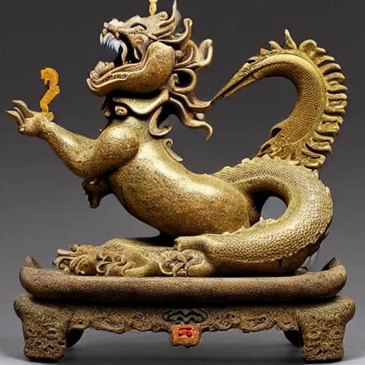 Image similar to dragon statue, buddhism, made in tang dynasty