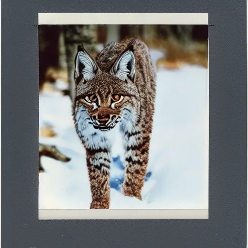 Image similar to polaroid of a lynx