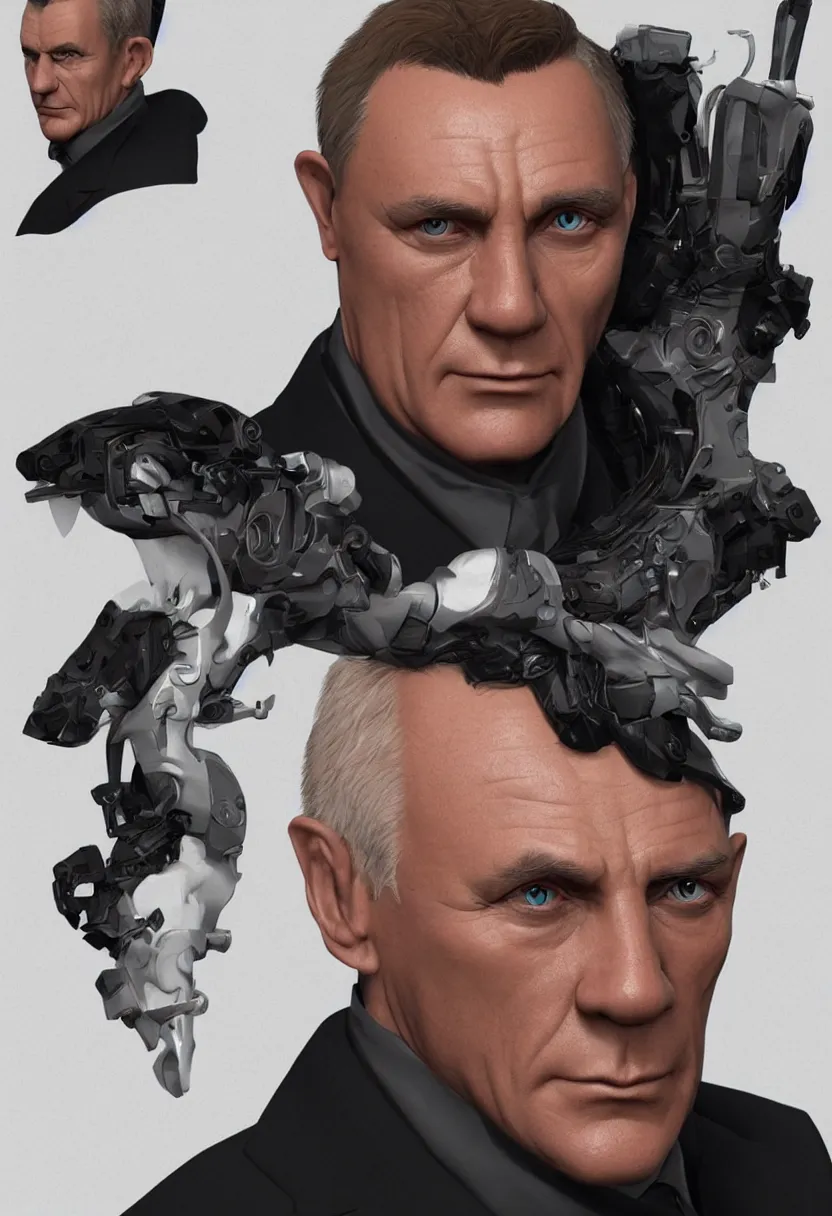 Image similar to character portrait new james bond villain, trending on artstation, cgsociety