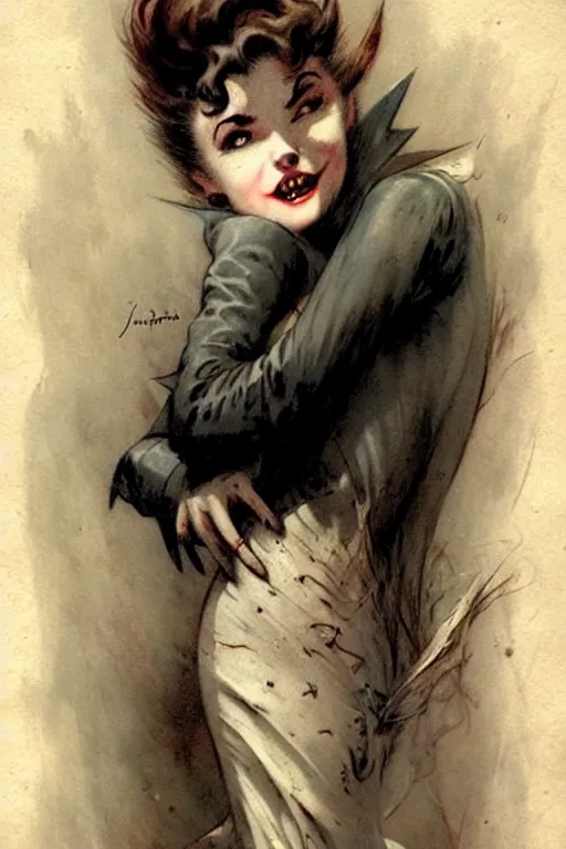 Image similar to (((((1950s vampire cover art . muted colors.))))) by Jean-Baptiste Monge !!!!!!!!!!!!!!!!!!!!!!!!!!!