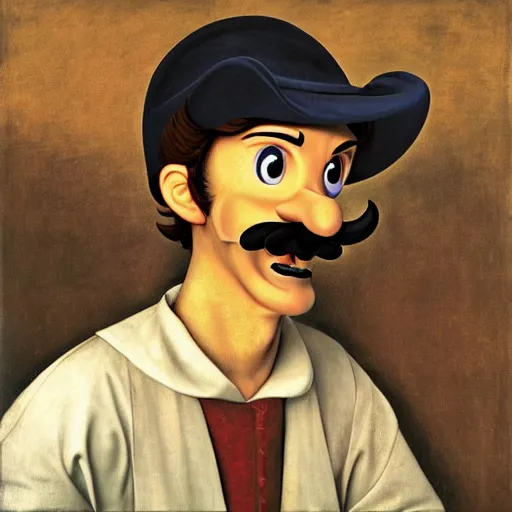 Prompt: bewildered waluigi in the style of caravaggio