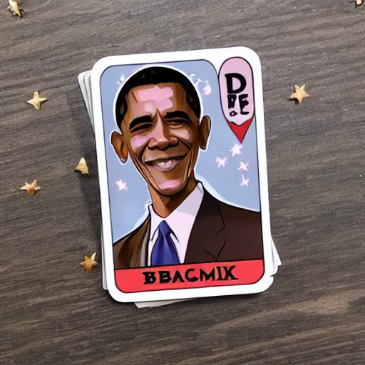 Prompt: Magical Barack Obama, collectible trading D&D card